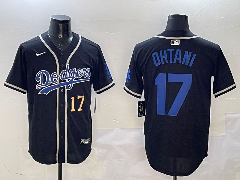 Men Los Angeles Dodgers #17 Ohtani Black Fashion Game 2025 Nike MLB Jersey style 7